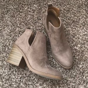 Soda Shoes Taupe Cutout Booties